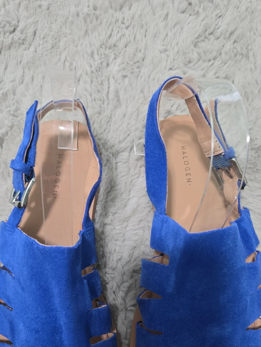 Halogen Jannie Cutout blue suede Slingback Sandals size 8.5